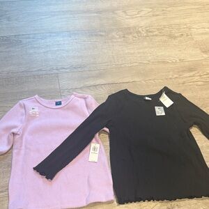 Old Navy Toddler Girls Purple & Black Long Sleeve Tops Bundle/Lot Sz 5T NWT